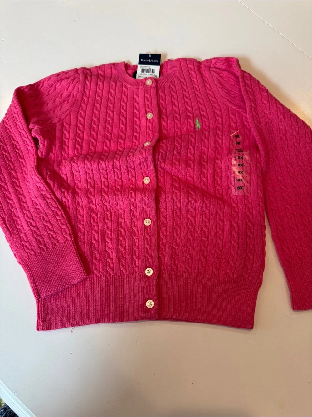 Ralph Lauren Cable Knit Cardigan - Hot Pink